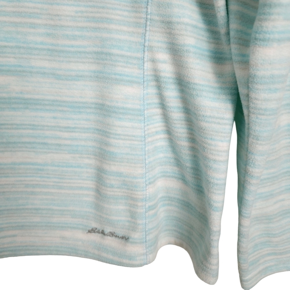 Eddie Bauer Blue Quarter Zip Velour Pullover - Picture 3 of 8